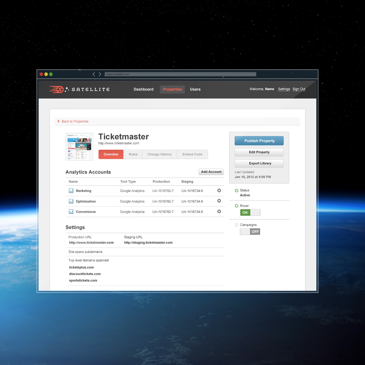 Satellite tag management